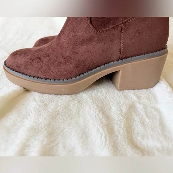 White Mountain Marcella Tall Shaft Block Heel Boots - Brown - Picture 11 of 12